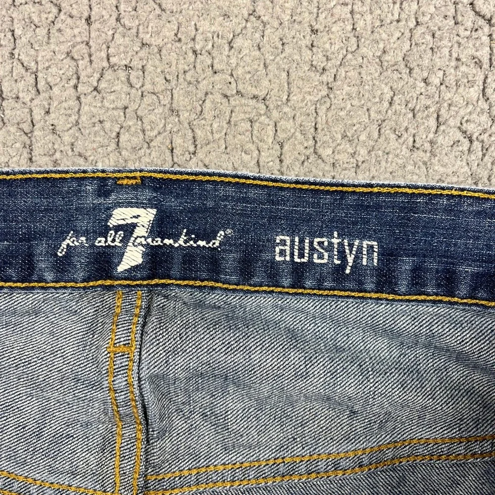 7 For All Mankind Austyn Relaxed Straight Leg Jeans Mens 36 Medium Wash Blue